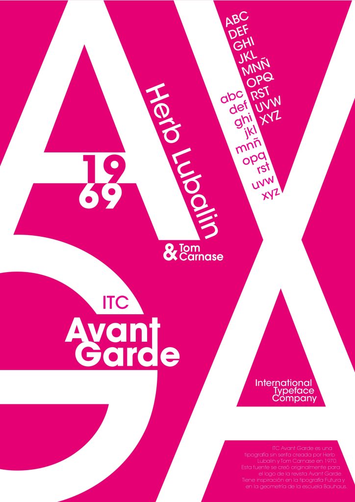 Cartel tipográfico Avant Garde