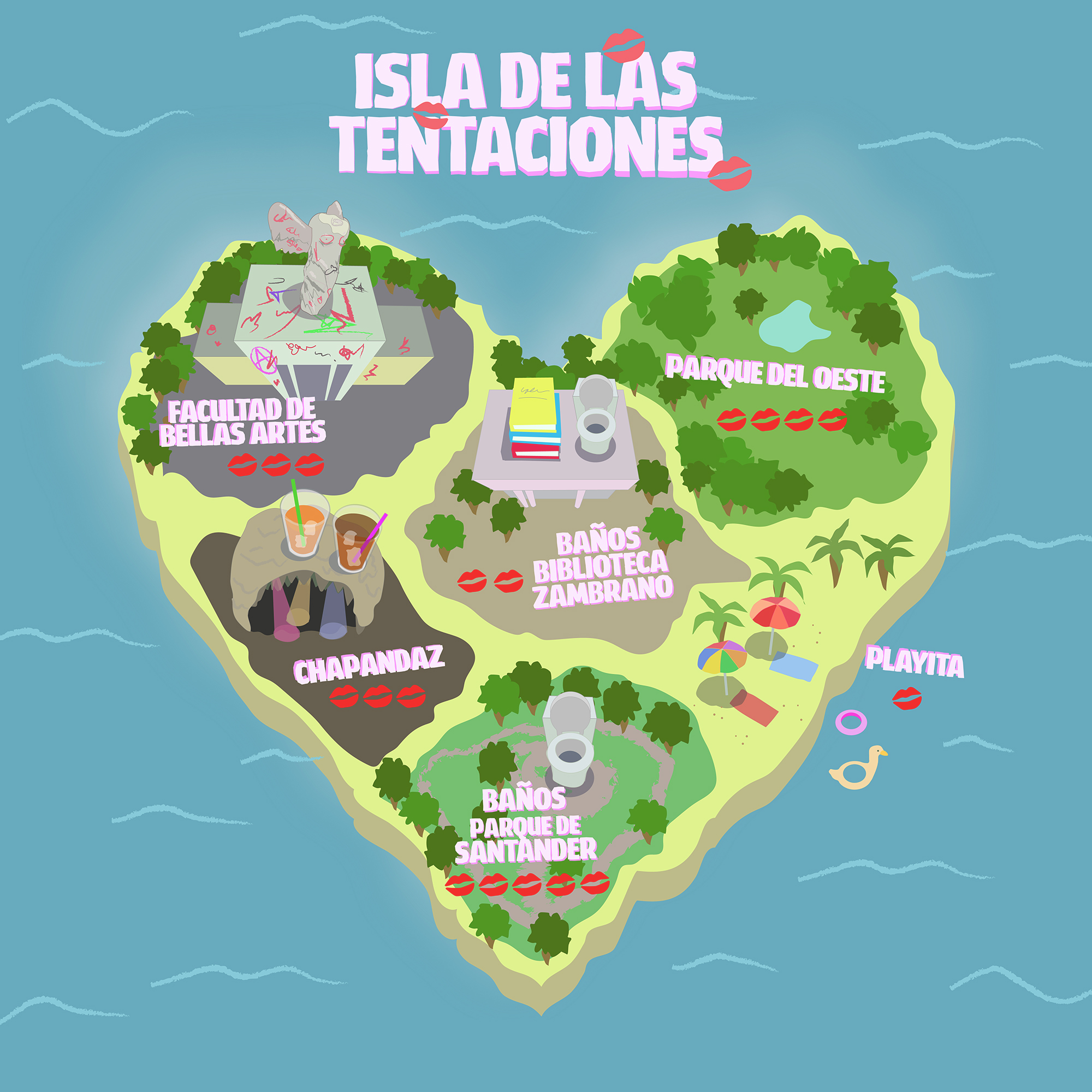Infografía Mapa Isla Tentaciones